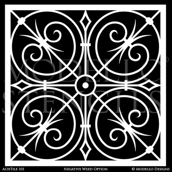 Large Tile Stencils for Painting and Decorating Custom Decor - Modello Custom Stencils