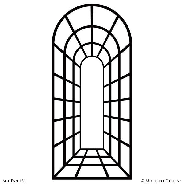Painted Archway for Entry or Wall Art Designs - Custom Modello Wall Panel Stencils