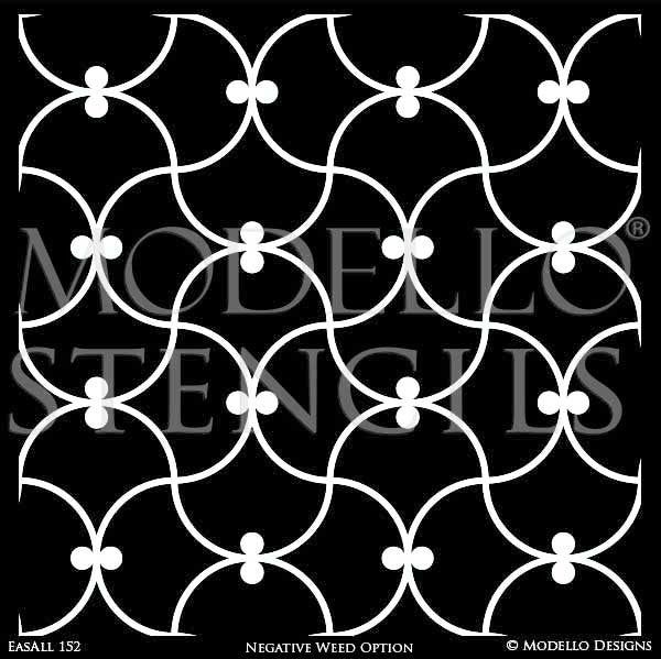 Geometric Shapes Wall Patterns Painted on Floors and Ceilings - Modello Custom Stencils