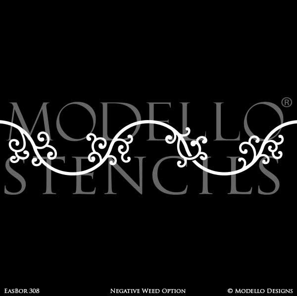 Painted Wall Borders - Modello Custom Stencils for Decorating