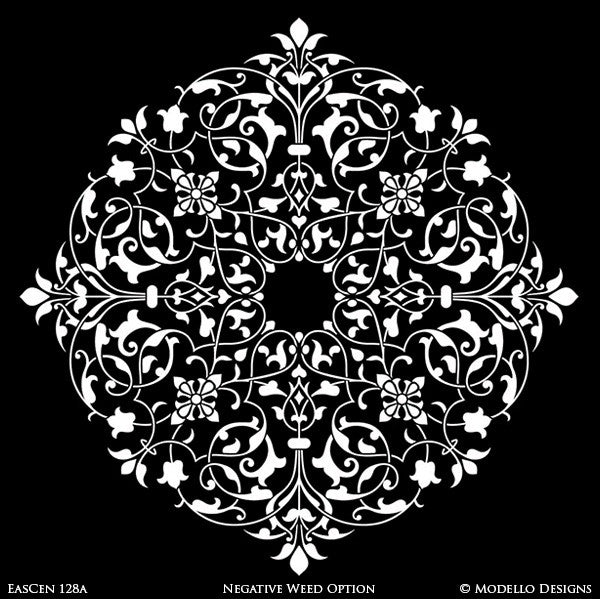 Exotic Moroccan Decor and Designs - Custom Ceiling Medallion Stencils for Painting