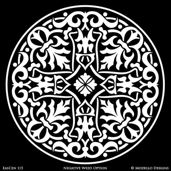 Circle Medallion for Painting Ceilings with Exotic Designs - Modello Custom Stencils