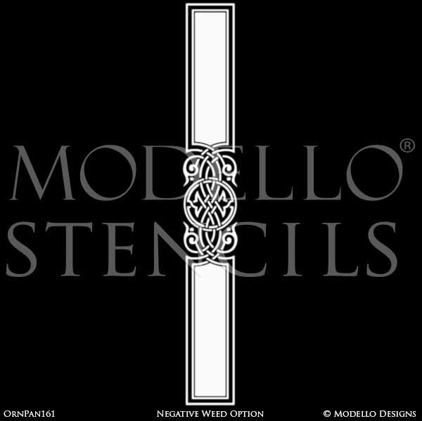 Tall Wall Panels Borders for Decorative Painting - Eastern Oriental Moroccan Indian Designs - Modello Custom Wall Art Stencils