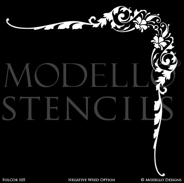 Corner Decals for Painting and Stenciling Custom Wall and Ceiling Designs - Modello Stencils