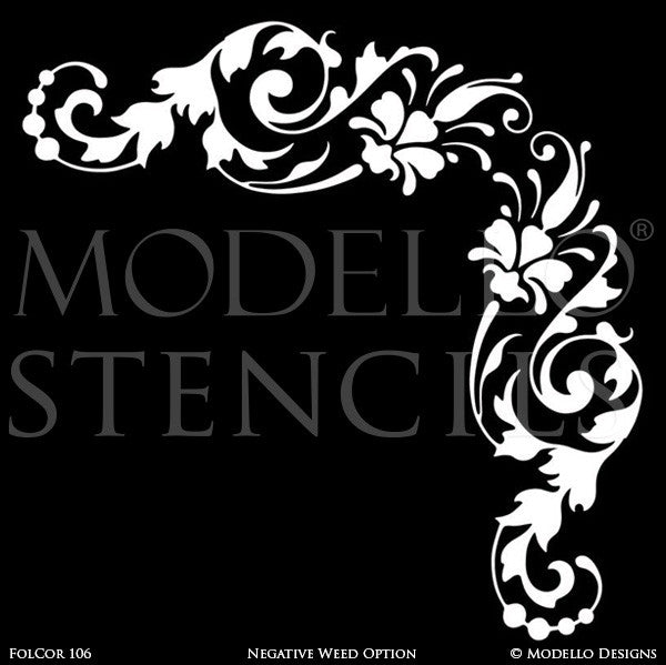 Corner Decals for Painting and Stenciling Custom Wall and Ceiling Designs - Modello Stencils