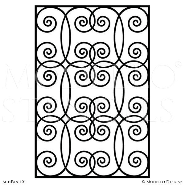 Large Designer Stencils for Painting Colorful Patterns on Wall Decor & Wall Murals - Modello Custom Stencils