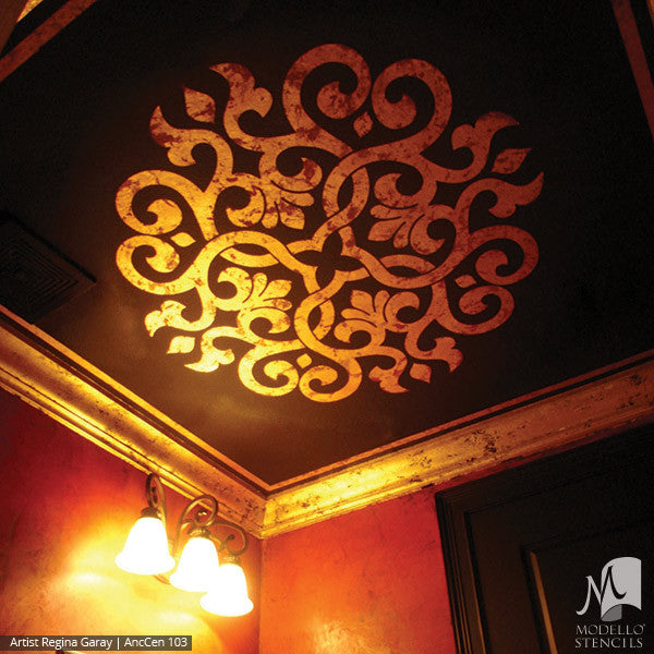 Decorating Ceilings with Designer Custom Stencils and Medallion Designs