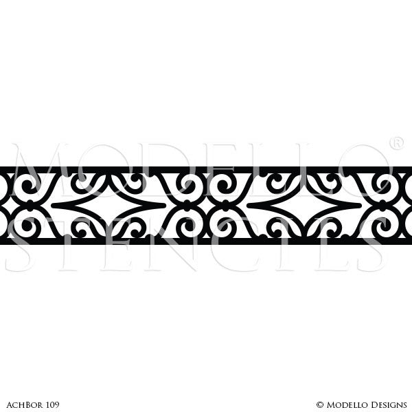 Decorative Border Stencils for Custom Wall Art or Ceiling Designs - Modello Stencils