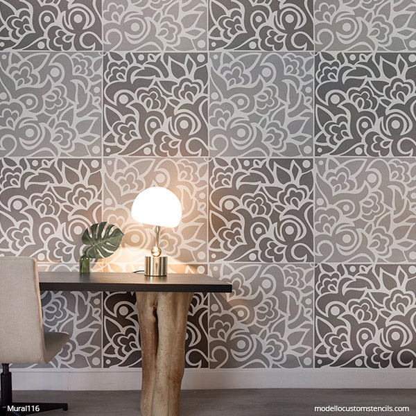 Large Wall Mural Stencils for Painting DIY Wall Art Feature Wall