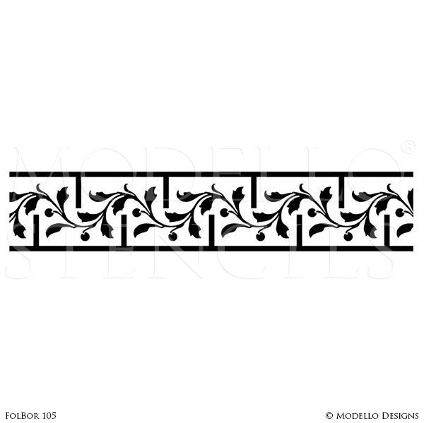 Custom Border Stencils for Painting Ceiling Designs & Wall Borders
