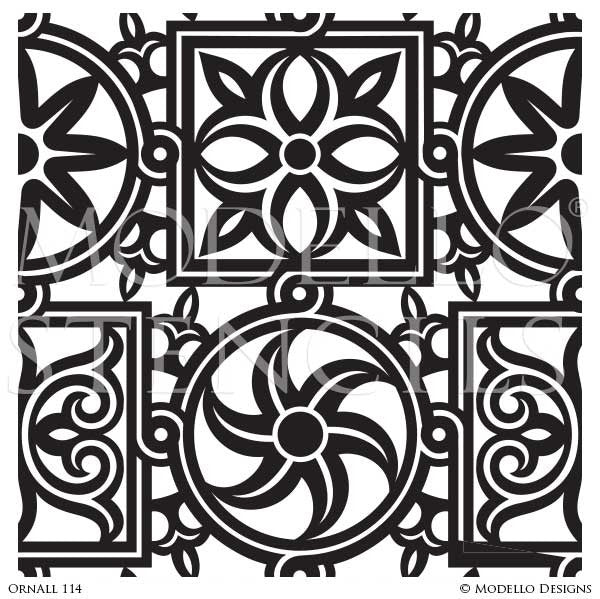 Custom Wallpaper Designs; Large Stencils for Painting Walls & Flooring ...