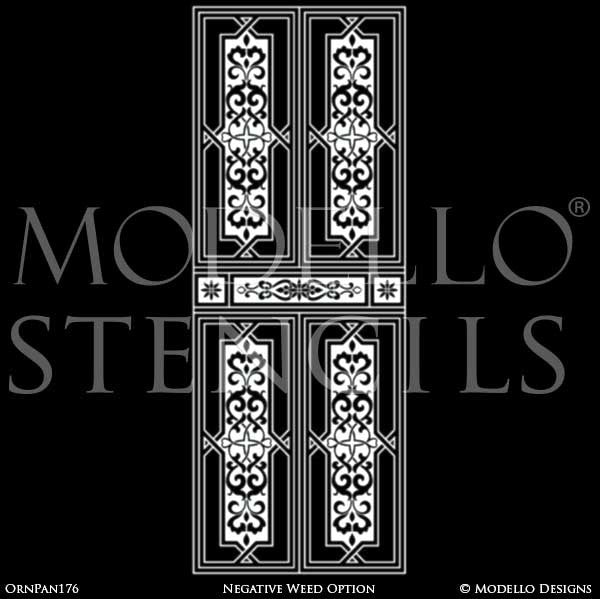 Room Makeover with Painted Wall Panel Decor - Modello Custom Stencils