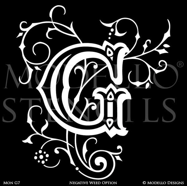 Letter G Painted Lettering Initial Family Name Monogram - Modello Custom Stencils