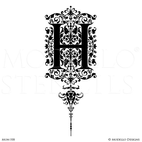 Letter H Alphabet Lettering Stencils for Decorative Painting Projects - Modello Custom Stencils
