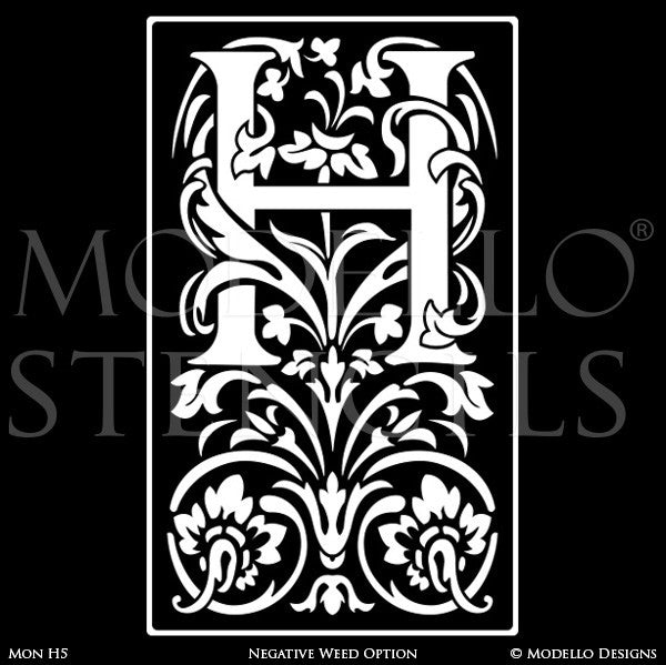 Letter H Professional Decorating and Painting Monogram Designs - Modello Custom Stencils