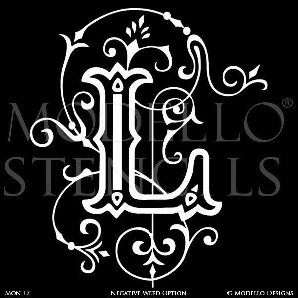 Letter L Initial Alphabet Lettering Wall Art Stencils - Modello Custom Stencils