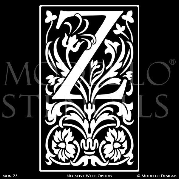Letter Z Alphabet Lettering Stencils for Decorative Painting Projects - Modello Custom Stencils