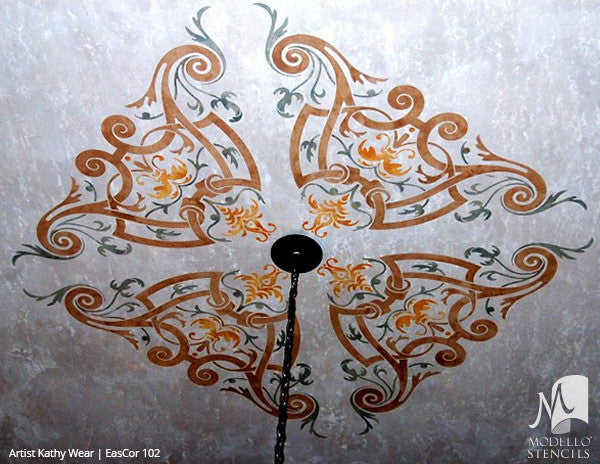 Painting Ceiling Designs with Custom Classic Stencils