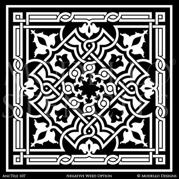 European and Old World Home Decor - Custom Tile Stencils for Painting Furniture, Floor, Walls, Ceiling