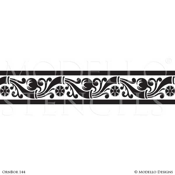 Traditional Border Designs for Wall Mural Painting Projects and Decorative Ceilings - Modello Custom Stencils