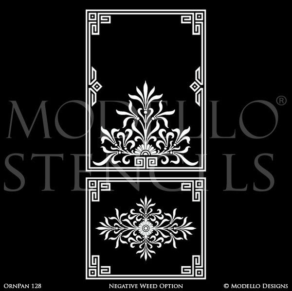 Decorative Panel Stencils for Stenciling Ceiling or Wall Designs - Modello Custom Stencils for Traditional Decor