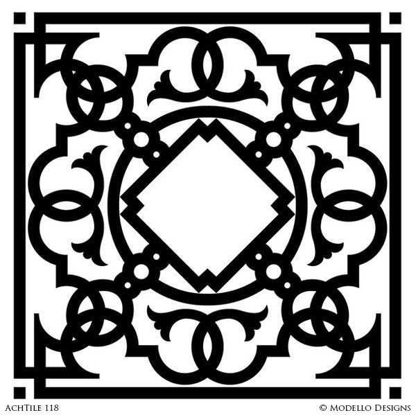 Custom Tile Stencils for Painting Floors - Concrete Tiles - Wall Tiles ...