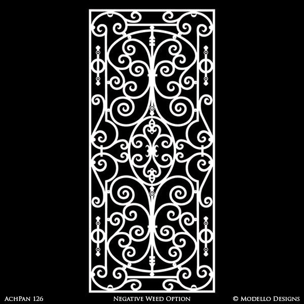 Panel Wall Art and Wall Mural Panels Painted onto Custom Home Decor Projects - Modello Custom Stencils