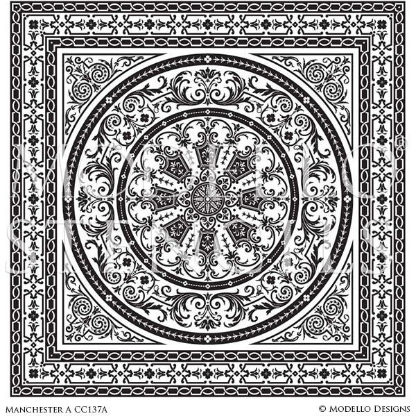 Floor Paint Stencils - Ceiling Design Stencils - Custom Vinyl Stencils ...