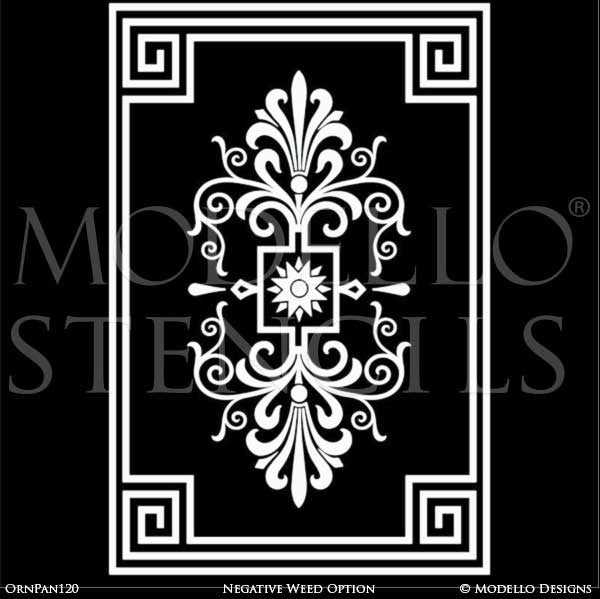 Art Deco Design and Painted Decor - Large Wall Panel Mural Stencils from Modello Custom Stencils