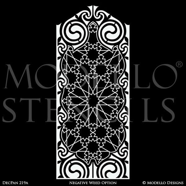 Painting Art Deco Designs and Modern Geometric Patterns on Large Wall Panels - Modello Custom Stencils