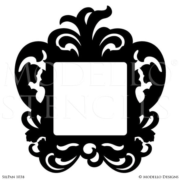 Decorative Frame Painted on Walls, Mirror, Window - Modello Custom Stencils