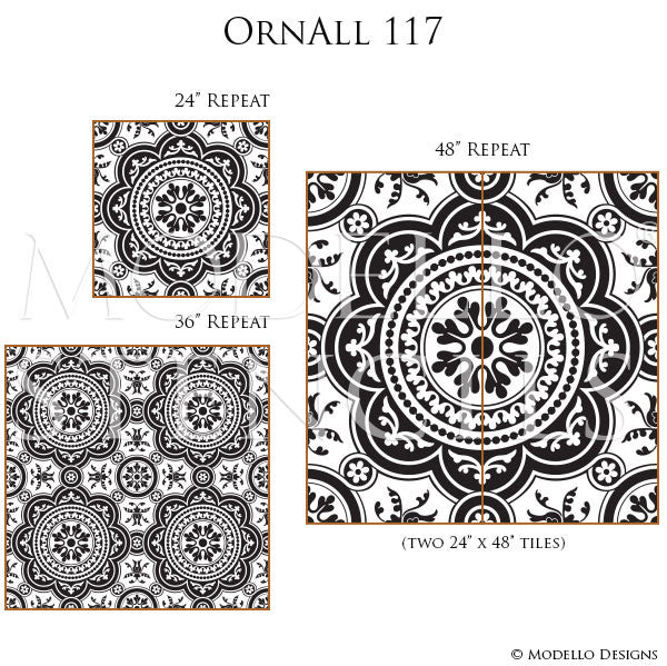 Classic Tile Designs for Stenciled Floors and Ceilings - Modello Custom Stencils