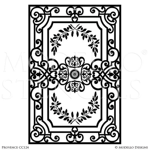 Old World and European Design and Decor - Large Carpet and Ceiling Panel Stencils - Modello Custom Stencils