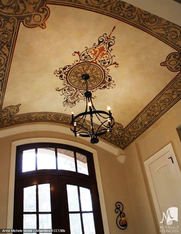 Classic European Ceiling Medallion Stencils for Painting Custom Home Decor