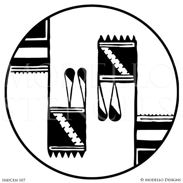 Indian and Tribal Decor and Modern Interiors - Modello Custom Medallion Stencils