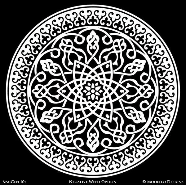 Old World and Exotic Medallions Stencils for Stenciling and Customizing Furniture, Wall Art, and DIY Ceiling Decor - Modello Custom Stencils