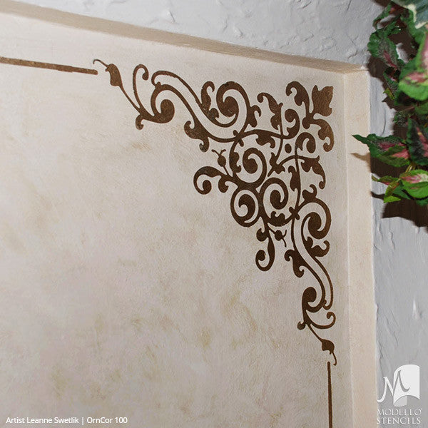 Wall Art Corner Stencils for Classic Painted Decor - Modello Designs