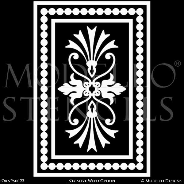 Stenciling and Painting Ceilings and Wall Designs with Ornamental Panel Wall Designs - Modello Custom Vinyl Stencils