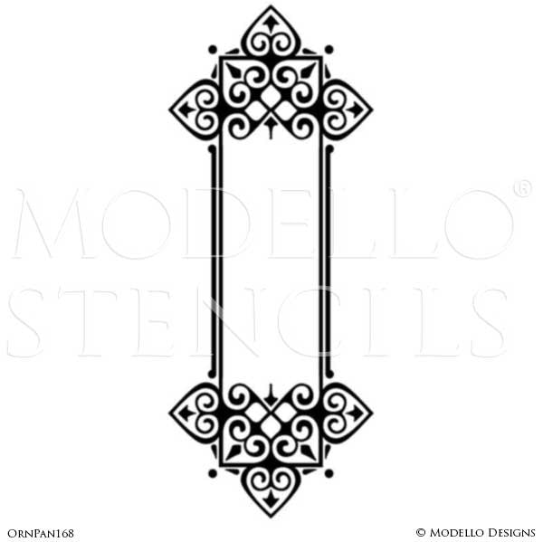 Stenciling and Painting Panel Wall Designs with Ornamental Medallion Wall Designs - Modello Custom Vinyl Stencils