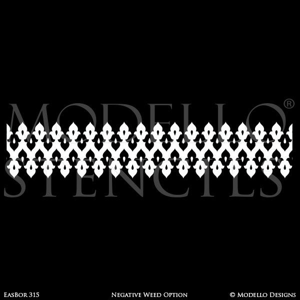Moroccan Arches Design on Large Painting Wall Stencils - Modello Custom Wall Border Stencils