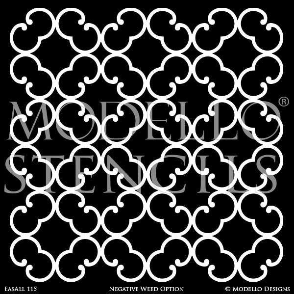 Modern Circle Lattice Stencils for Stenciled and Painted Ceiling Wall Designs