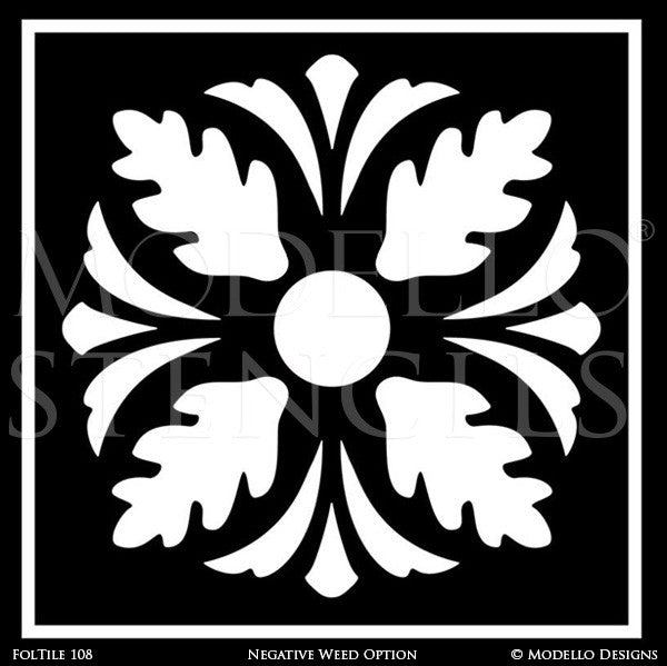 Traditional Foliate Designs for Wall Mural Painting - Modello Custom Stencils
