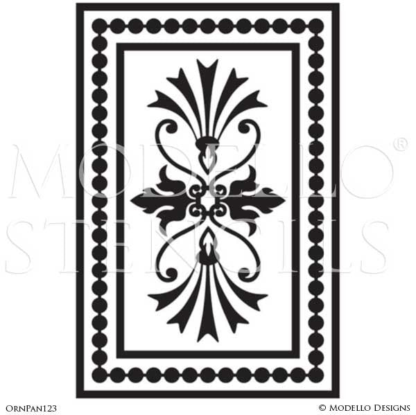 Stenciling and Painting Ceilings and Wall Designs with Ornamental Panel Wall Designs - Modello Custom Vinyl Stencils