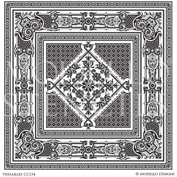 Floor Paint Stencils - Ceiling Design Stencils - Custom Vinyl Stencils ...