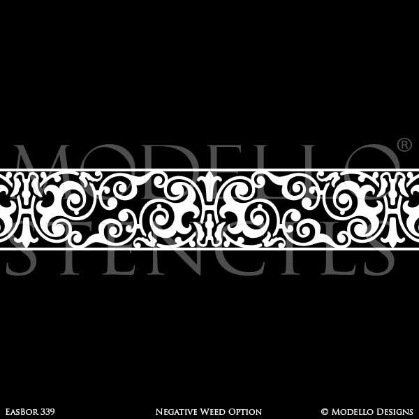 Custom Border Stencils for Painting Ceiling Designs & Wall Borders