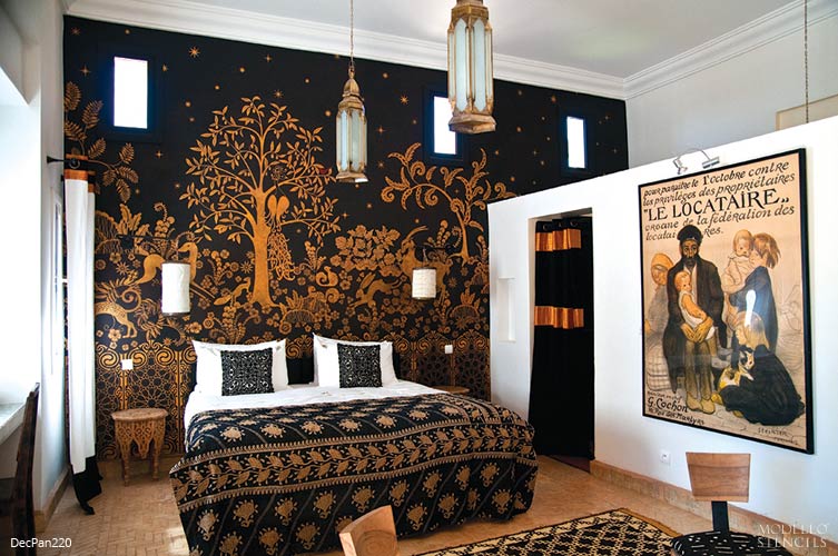 Painted Large Wall Art Graphics Stencils - Custom Modello Stencils ...