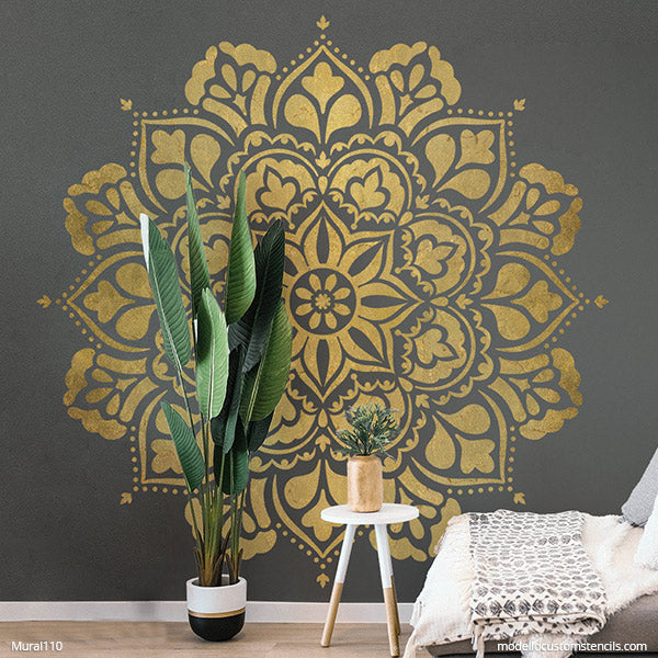 Large Mandala Wall Mural Stencils Painting DIY Mandalas Wall Art Modello® Designs