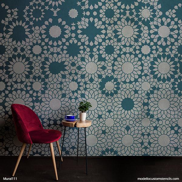 Stencil wall best sale art