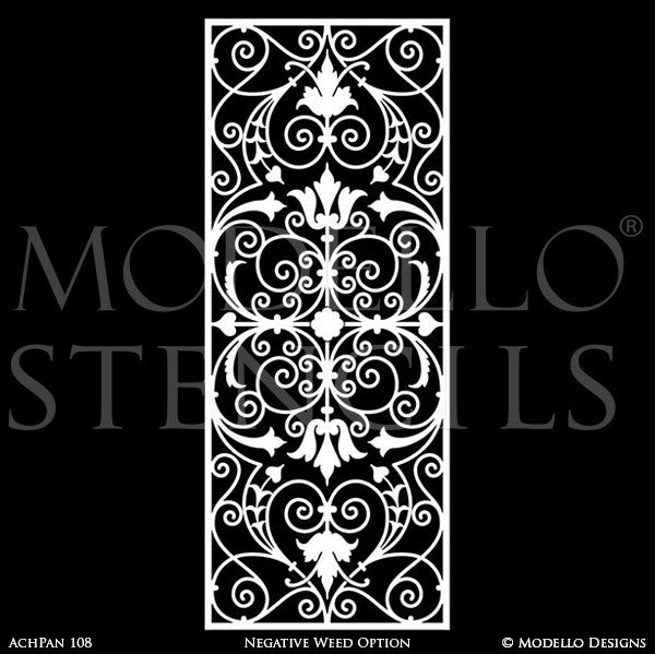 Decorative Panel Stencils for Stenciling Ceiling or Wall Designs - Modello Custom Stencils for Traditional Decor