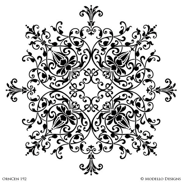 Custom Painted Wall Art and Decorative Concrete and Grand Ceilings - Circle Medallions Stencils